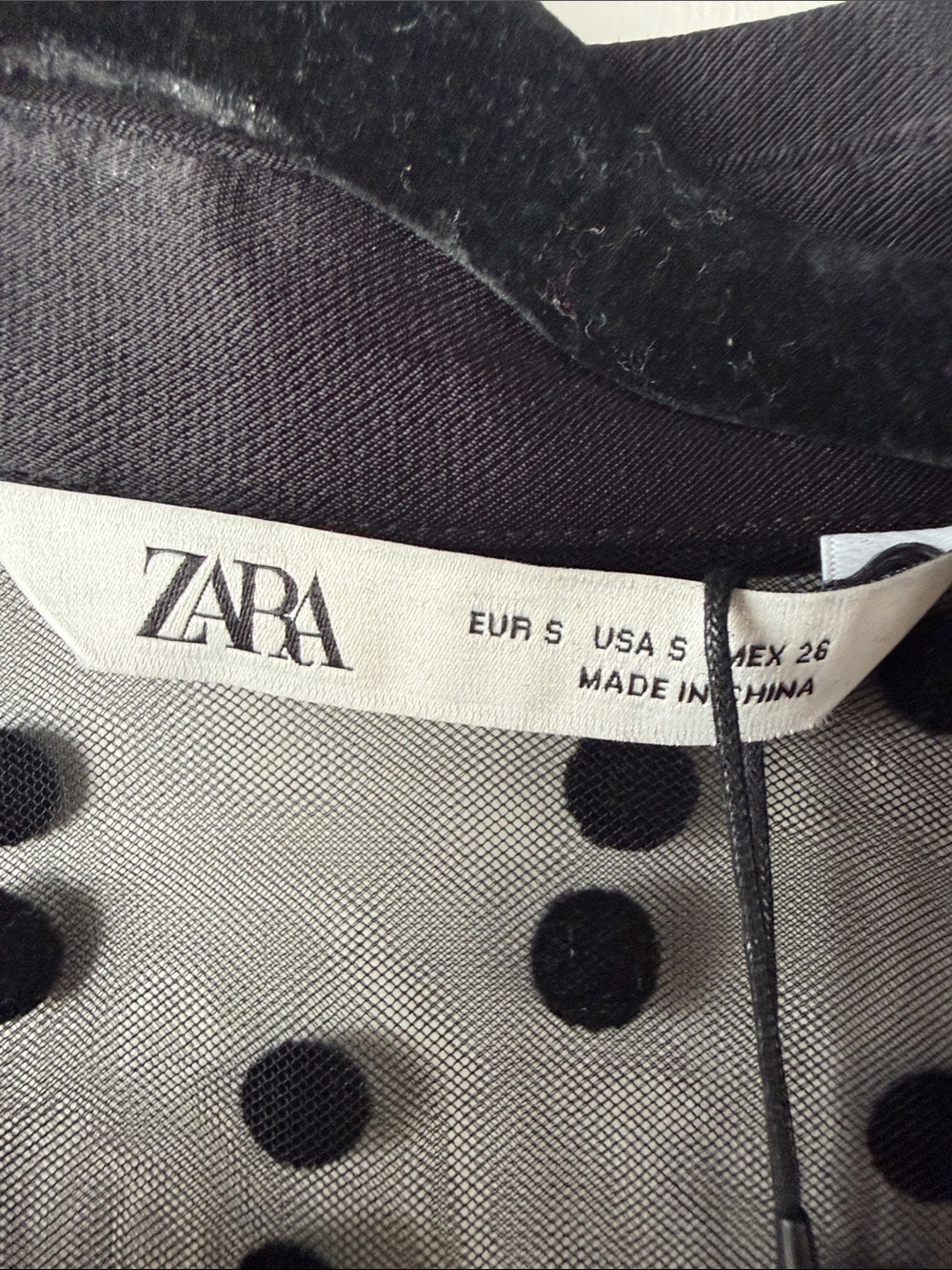 NWT Zara Black Sheer Polka Dot Maxi Dress - Picture 2 of 2